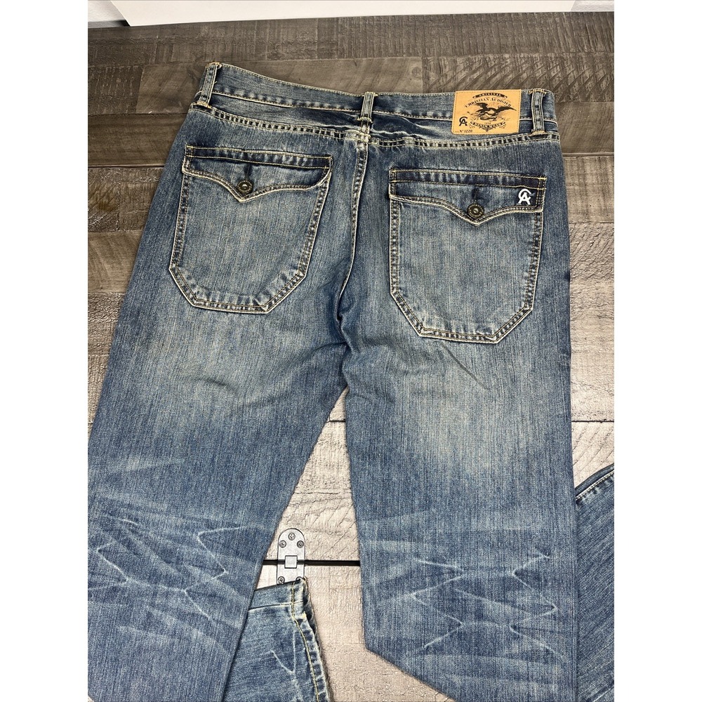 Christian Audigier Jeans 34x30 1220 Big‎ Flap Pockets Medium Wash Blue Y2K